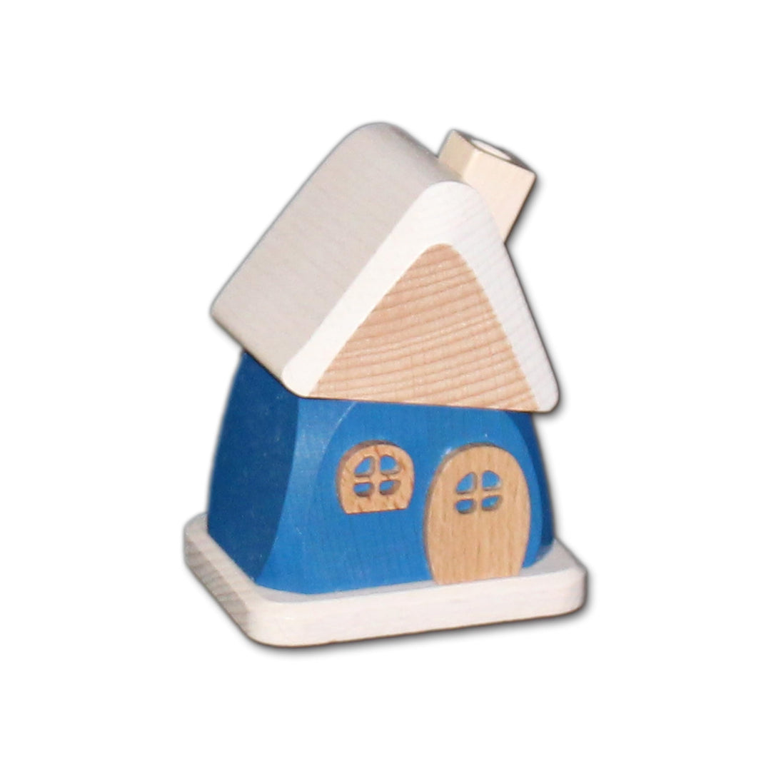 Holzwaren Egermann kleines Räucherhaus aus Holz - Hübsches Rauchhaus in der Farbe: Blau - Masse: ca.