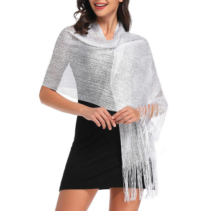 Funkelnde metallische Tücher und Wickel für die Abendparty Formale Kleider Hochzeit Brautjungfer (mi