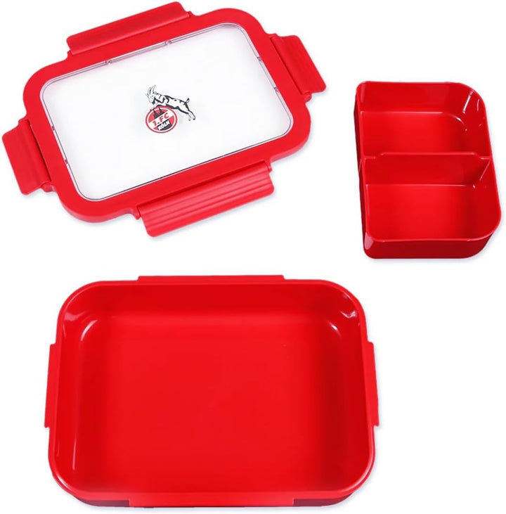 1. FC Köln Brotdose Rot | Lunchbox | Vorratsdose + Lesezeichen Wir