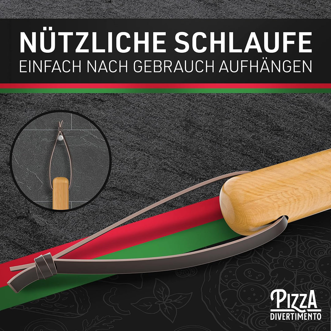 Pizza Divertimento [DAS ORIGINAL - Pizzaschieber - Pizzaschaufel aus rostfreiem Aluminium [83 cm]- R