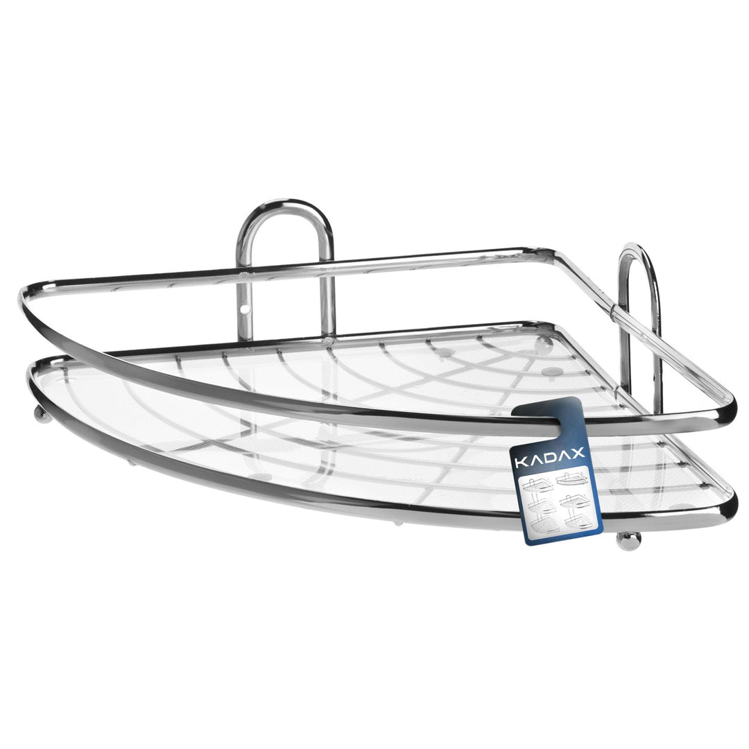KADAX Eckablage, Wandeckregal aus chromstahl, Badezimmer Eckregal, Duschkorb, Duschablage, Duschrega