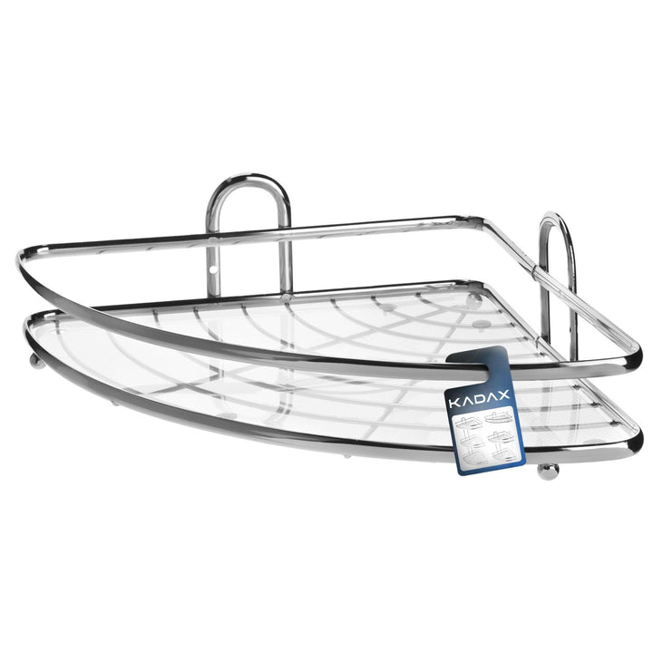 KADAX Eckablage, Wandeckregal aus chromstahl, Badezimmer Eckregal, Duschkorb, Duschablage, Duschrega