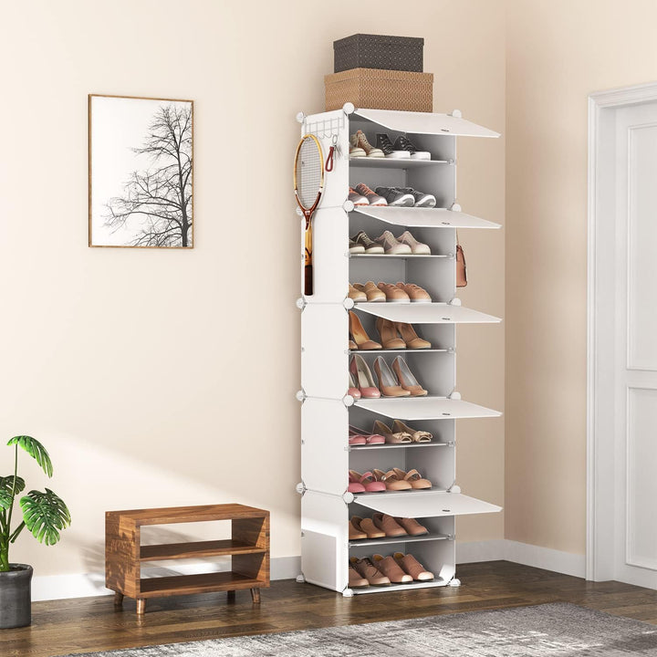 Schuhschrank, Schuhregal 10 Ebenen Schuhschrank Schmal Hoch für 20 Paar Schuhe, 43×32×153cm Schuhreg