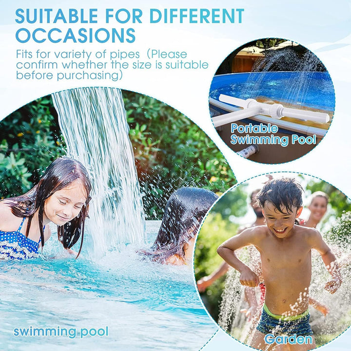 Wasserbrunnen Dual Spray Einstellbarer Pool Wasserfall Brunnen mit Adapter Belüfter für Über Ingroun