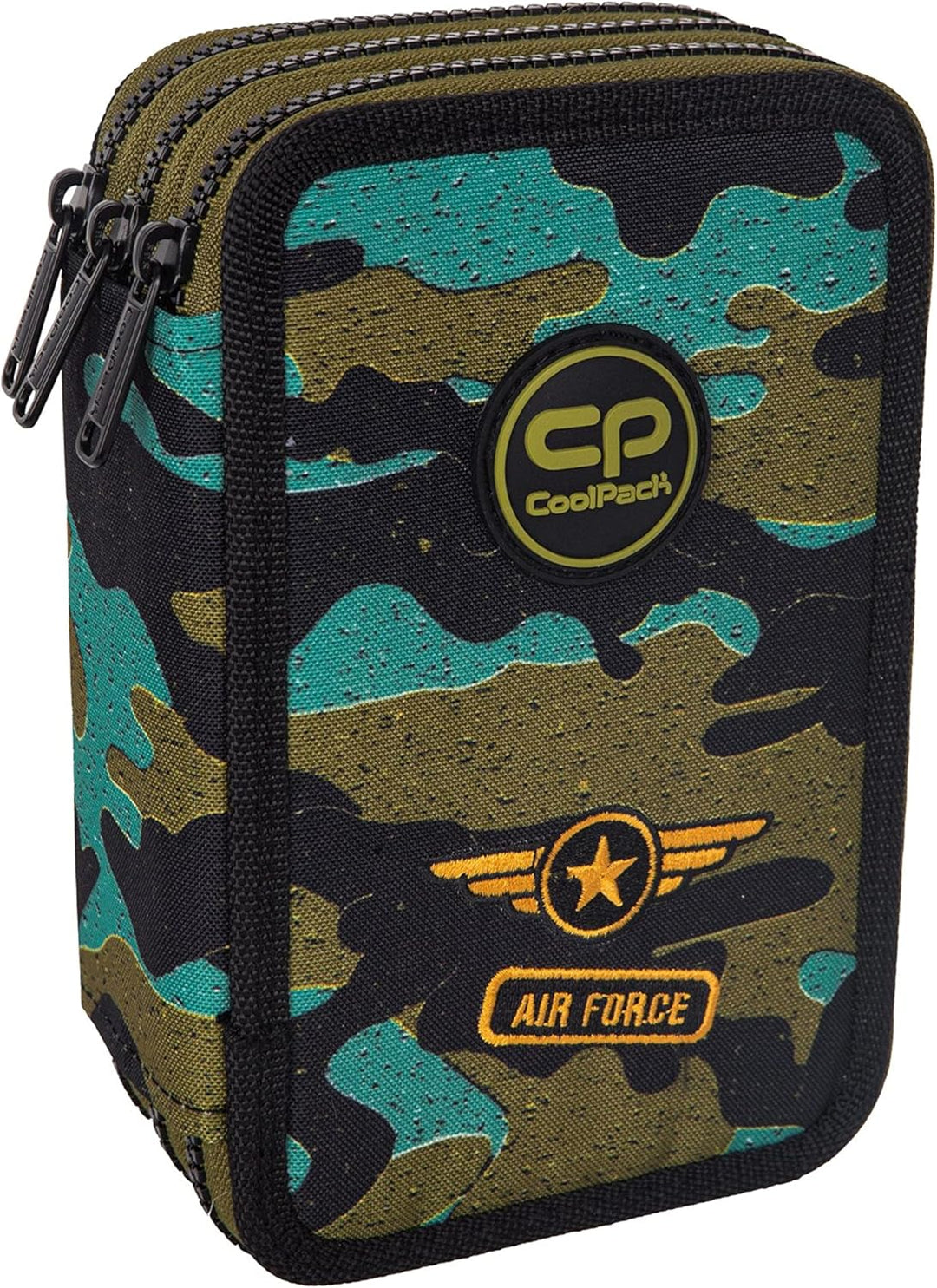 Goldkids Federtasche 3-fache Federmappe AIR Force Federmäppchen 46-teilig gefüllte Schüleretui Stift