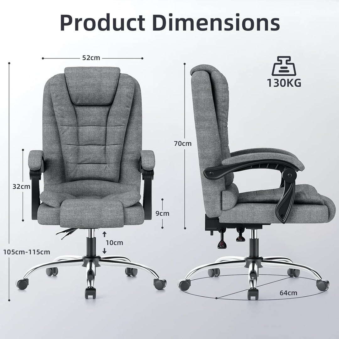 naspaluro Chefsessel Bürostuhl, Schreibtischstuhl, Ergonomisch, Computerstuhl mit Hoher Rückenlehne,