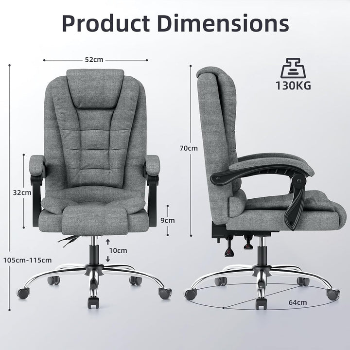naspaluro Chefsessel Bürostuhl, Schreibtischstuhl, Ergonomisch, Computerstuhl mit Hoher Rückenlehne,