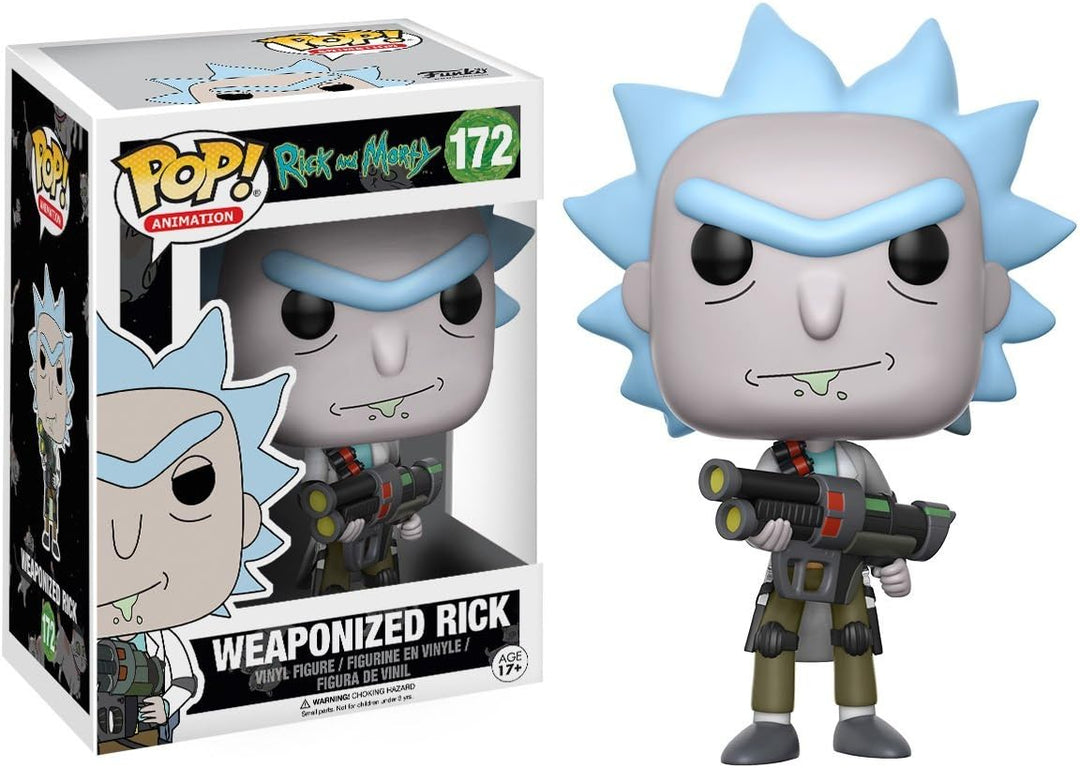 Funko 12439 Actionfigur Rick und Morty: Weaponized Rick Grau / Grau / Weiss, Grau / Grau / Weiß