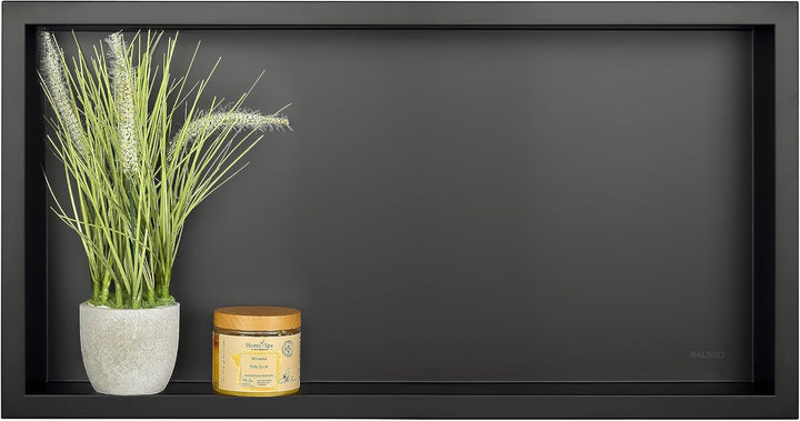Balneo Wall-Box ONE Black Edelstahl Duschnische 60x30x10 cm, schwarz wandnische dusche, wasserdicht,