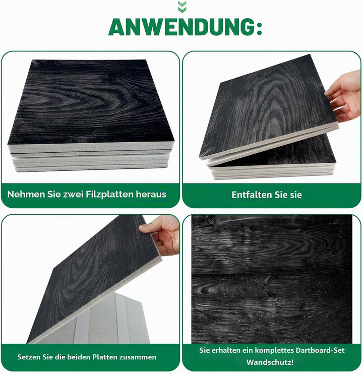 KEAGAN Filz Holzmaserung Dartscheibe Wandschutz Dartscheibe Surround Wandschutz Dartscheibe Wandschu