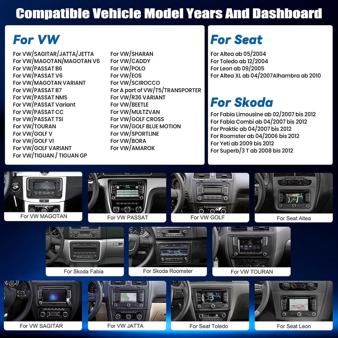 CAMECHO 2+64G Android 15 VW Autoradio für VW Golf 5 6 Polo Skoda mit Navi Carplay Android Auto,7-Zol