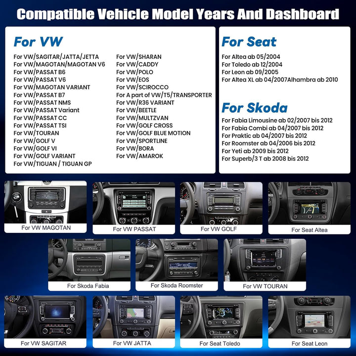 CAMECHO 2+64G Android 15 VW Autoradio für VW Golf 5 6 Polo Skoda mit Navi Carplay Android Auto,7-Zol