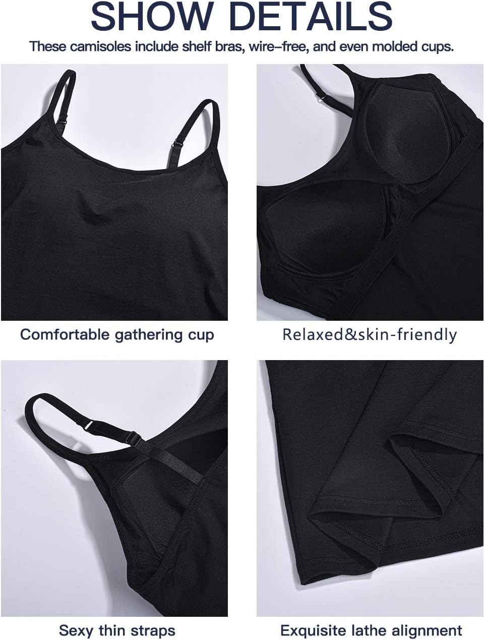 STARBILD Damen Unterhemd, S-4XL XXL Schwarz-grau, XXL Schwarz-grau