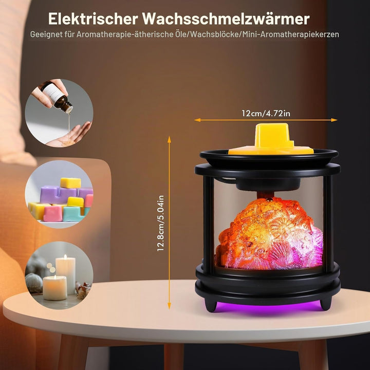 Duftlampe Elektrisch,Koralle Elektrische Duftlampe für Wachs mit RGB Licht, 3 in 1 Elektrische Wachs