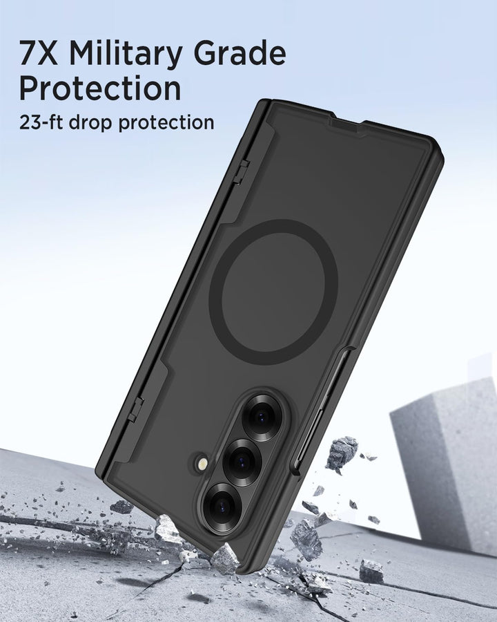Miimall Kompatibel mit Samsung Galaxy Z Fold 7 Hülle mit Pen Mag-Safe, HD Displayschutz & Scharniers