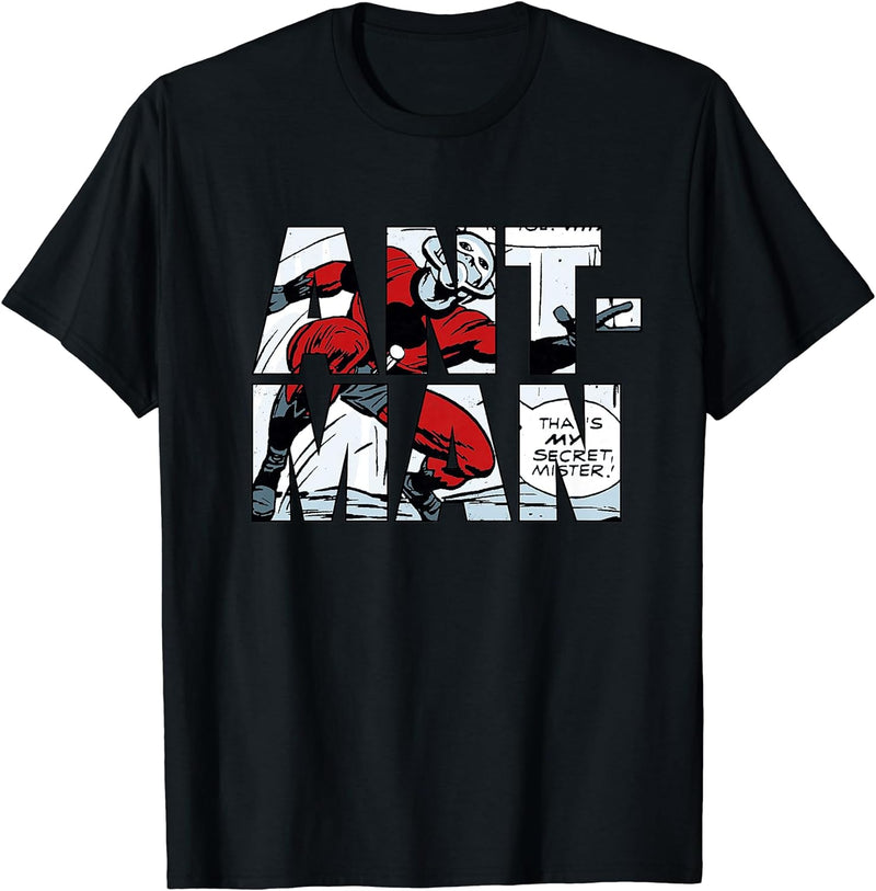 Mens Marvel Ant-Man Classic Retro Comic Strip Letter Fill T-Shirt Large Royal Blue