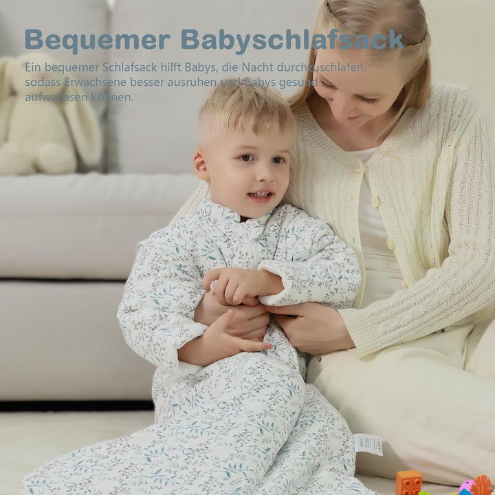 MIKAFEN Schlafsack baby 3.5 Tog Baby Winter Schlafsack Kinder Schlafsaecke aus Bio Baumwolle Verschi