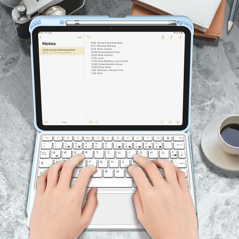Fintie Tastatur Hülle für iPad 10. Generation 2022, iPad 10 Generation Hülle mit magnetisch Abnehmba