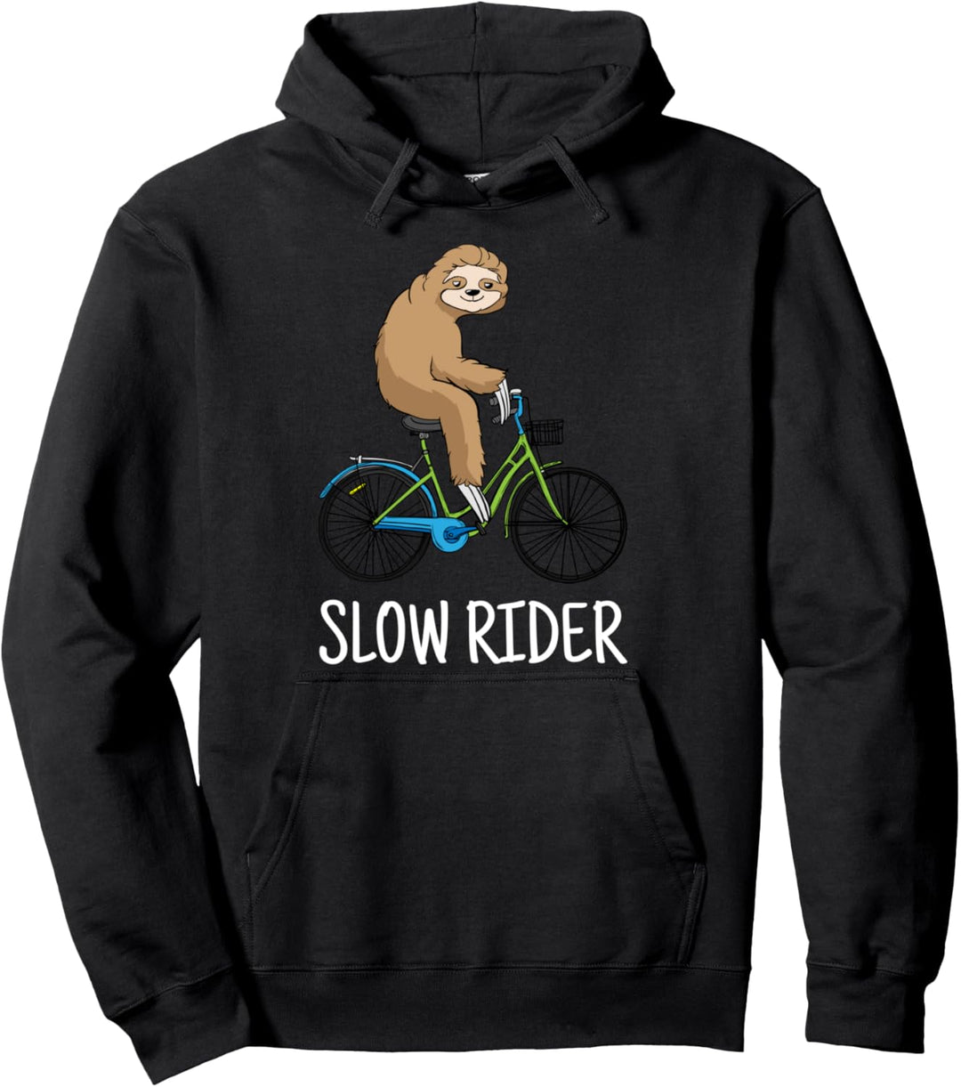Slowrider Fahrrad Rennrad MTB Radfahrer lustiges Faultier Pullover Hoodie