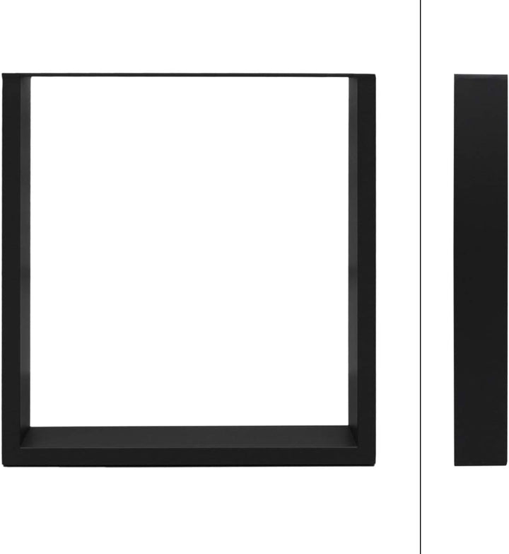 ECD Germany 2X Tischbeine aus Vierkantprofilen, 60 x 72 cm, Schwarz, pulverbeschichtete Stahl, Indus