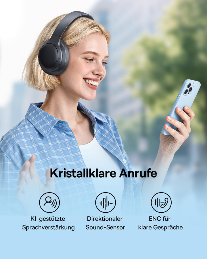 Baseus BH1 Lite Bluetooth Kopfhörer, Leichter & Komfort Kabellose Headphones mit Kristallklarer Klan