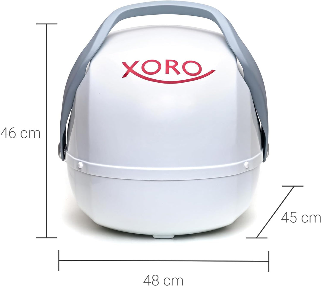 XORO MPA 38 - Vollautomatische Ausrichtung auf den Satelliten per Knopfdruck, Twin LNB, 4 Satelliten