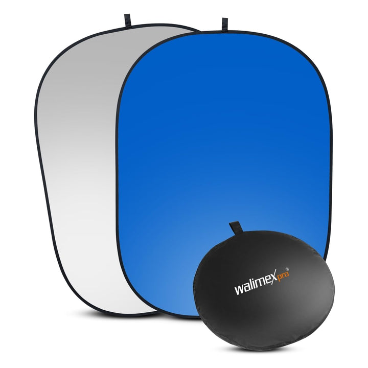 Walimex 2in1 Falthintergrund grau/blau (180x210 cm) 180x210 cm grau/blau, 180x210 cm grau/blau