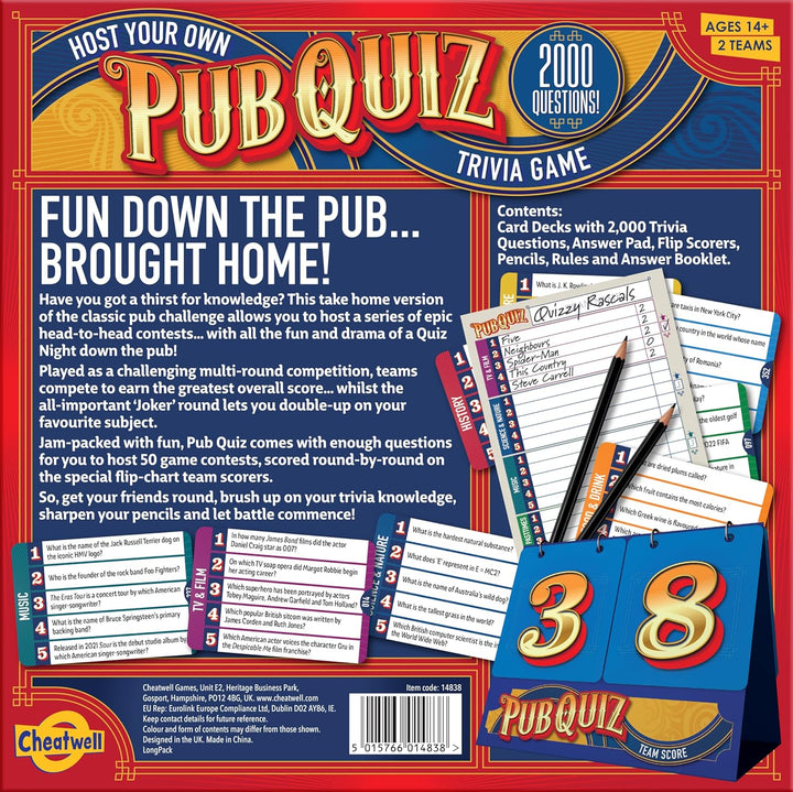 Cheatwell Games Veranstalten Sie Ihr eigenes Pub-Quiz | 2000 Quizfragen