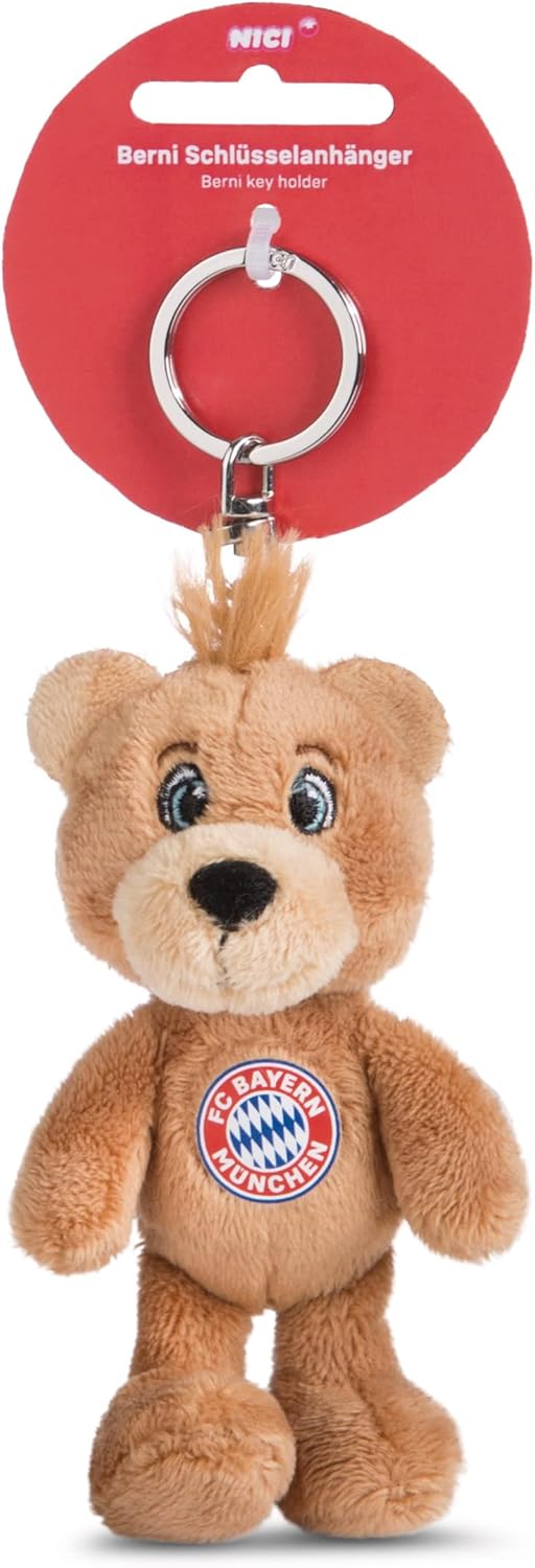 NICI 49071 Schlüsselanhänger FC Bayern Bear Berni 10cm braun aus nachhaltiger Herstellung Berni Schl