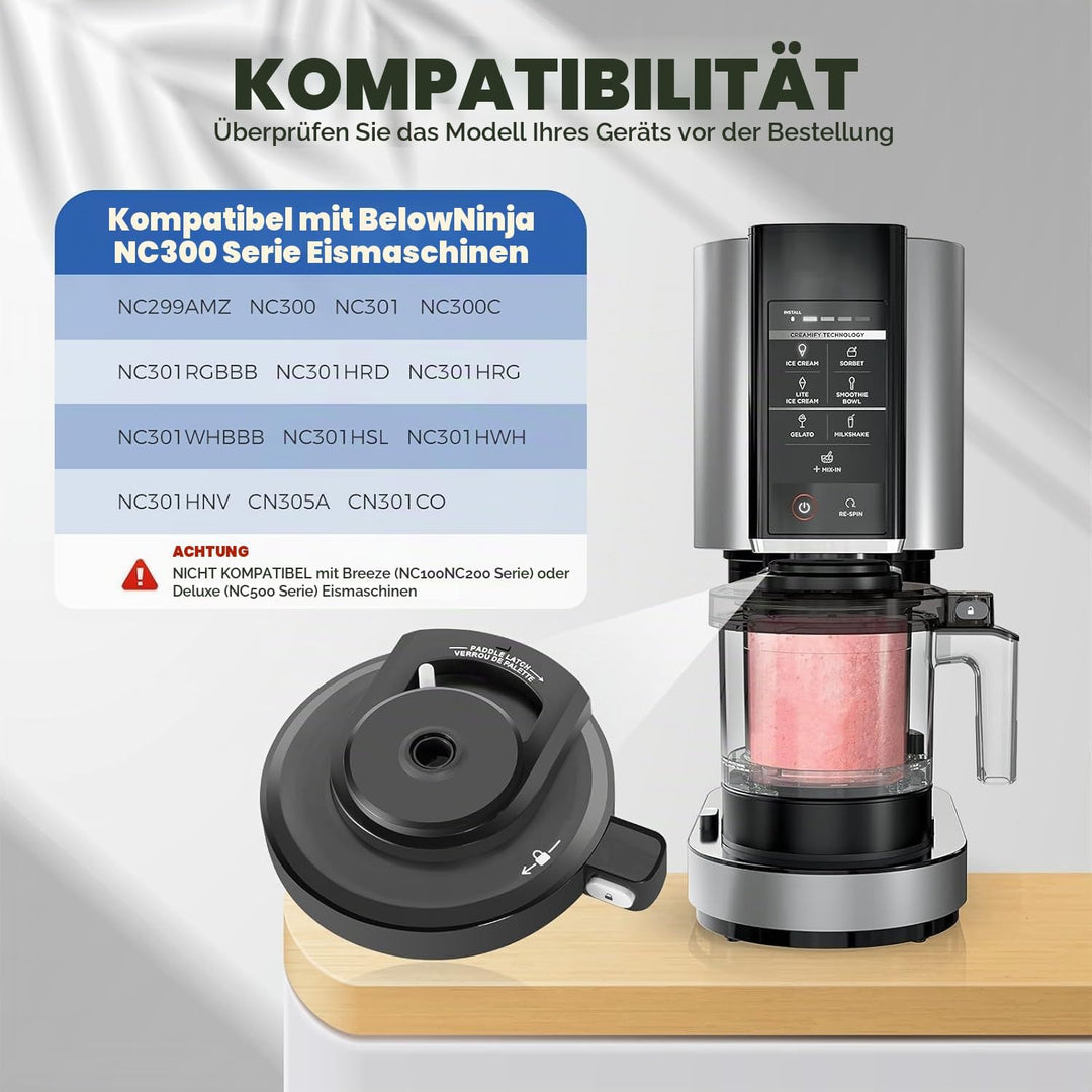 Aussenschalendeckel Eismaschine, Auslaufsicher Ersatz Deckel für Ninja Eismaschine, BPA-Frei &amp; Spülm