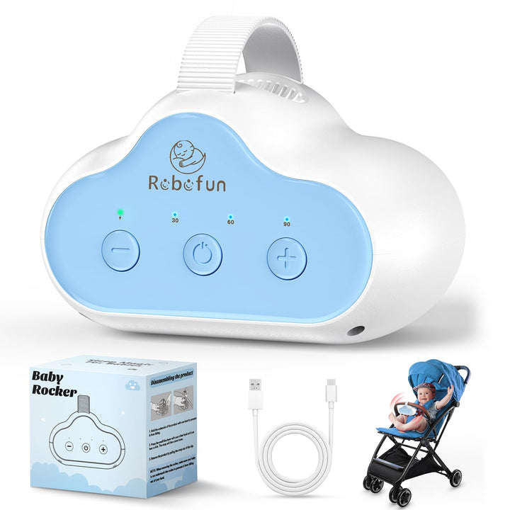 Robofun Kinderwagenschaukler, Einschlafhilfe Baby Wiederaufladbar (USB-C), Schlafhilfe Für Baby Mit