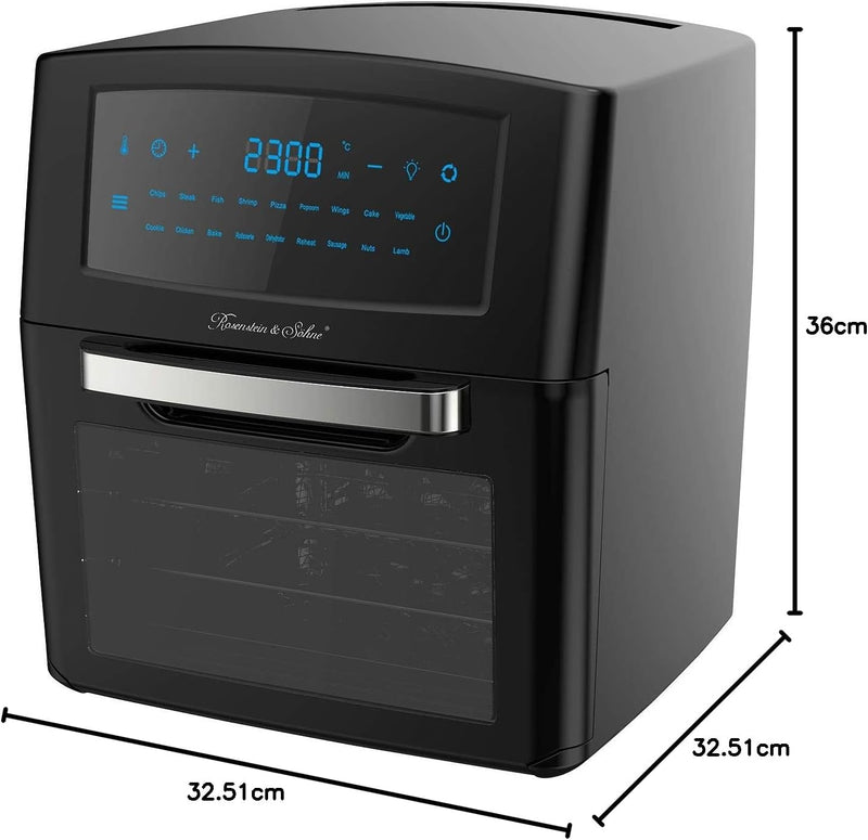 Rosenstein & Söhne Heissluftfritteusen: Digitale XXL-Heissluft-Fritteuse & Mini-Umluft-Ofen, 18 Prog