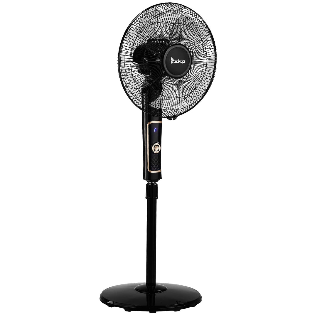 LEADZM Standventilator Leise mit Fernbedienung,3 Geschwindigkeitsstufen,7,5H Timer,117-134 cm höhenv