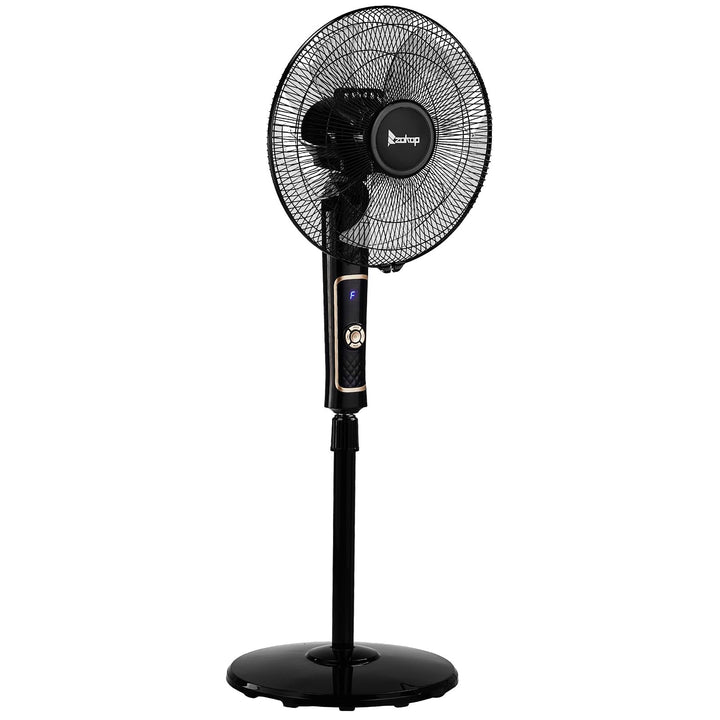 LEADZM Standventilator Leise mit Fernbedienung,3 Geschwindigkeitsstufen,7,5H Timer,117-134 cm höhenv