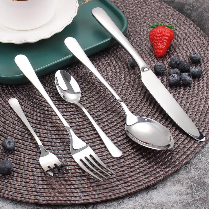 Besteck Set für 12 Personen, 60 teilig Bestecksets, Essbesteck Set inkl. Messer, Gabel, Löffel, Best
