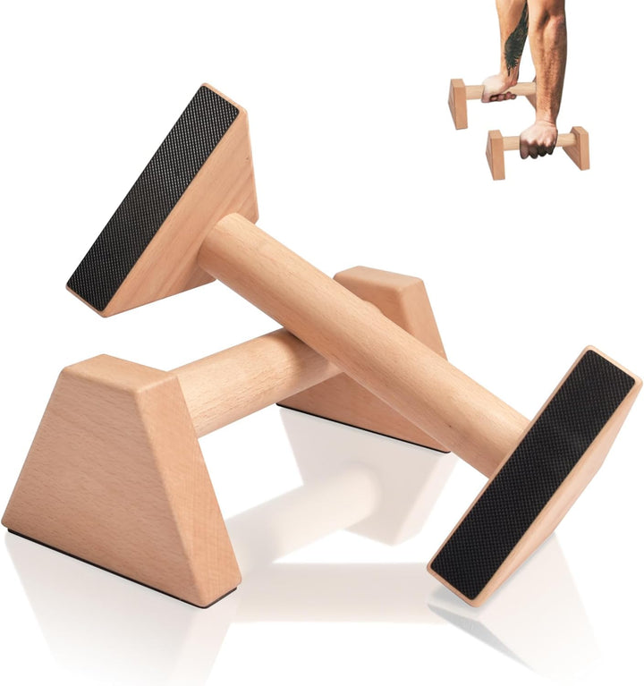 Liegestützgriffe 2 Push Up Bars Holz Parallettes gelenkschonende Liegestützgriffe Calisthenics Equip