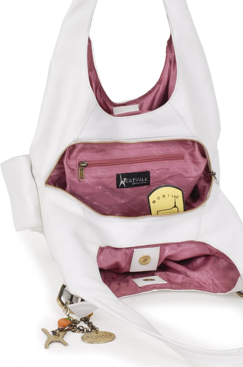 Catwalk Collection Handbags - Leder - Umhängetasche/Schultertasche - ALEX Weiss, Weiss