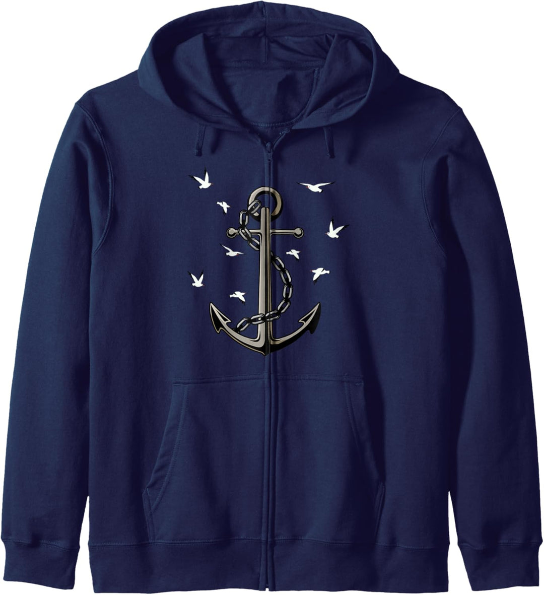 ANKER KETTE MÖWEN Geschenk Idee Bild Spruch Küste Hafen Meer Kapuzenjacke