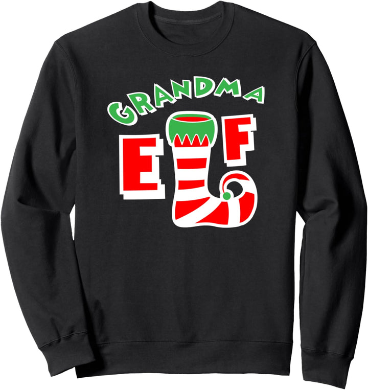 Grandma Elf Matching Christmas Pajamas Family Party Design Sweatshirt
