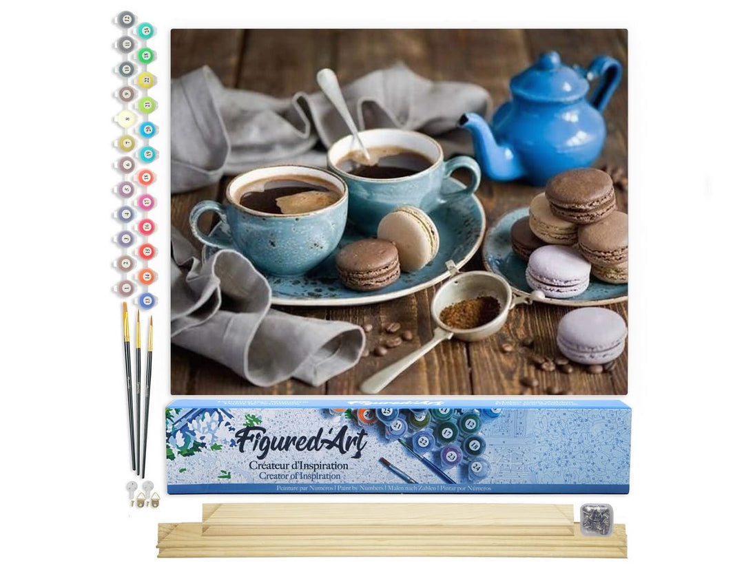 Figured'Art Malen Nach Zahlen Erwachsene Mit Rahmen Heisse Schokolade - Paint by Numbers Basteln DIY