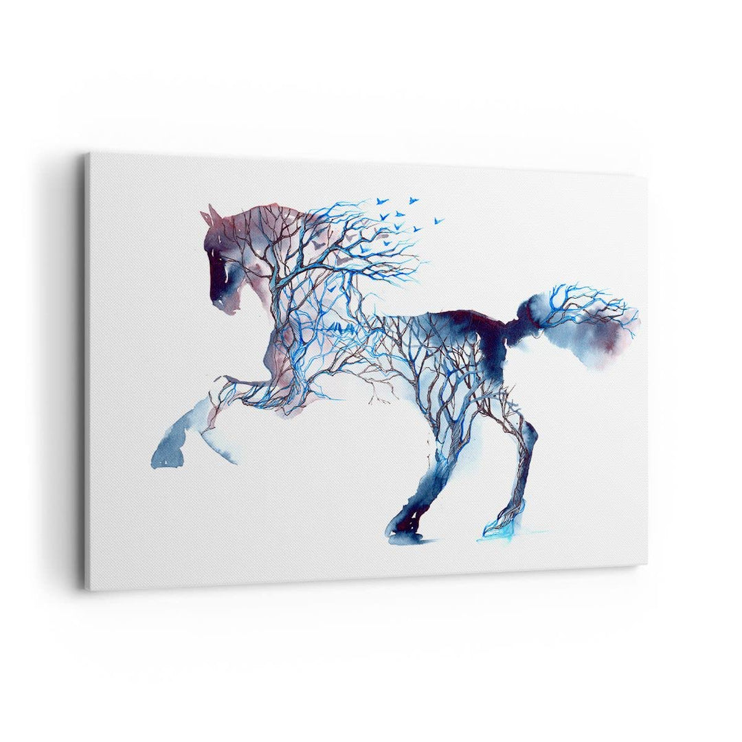Bilder auf Leinwand 100x70cm Leinwandbild natur malen schön Hengst Gross Wanddeko Bild Schlafzimmer