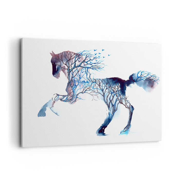 Bilder auf Leinwand 100x70cm Leinwandbild natur malen schön Hengst Gross Wanddeko Bild Schlafzimmer