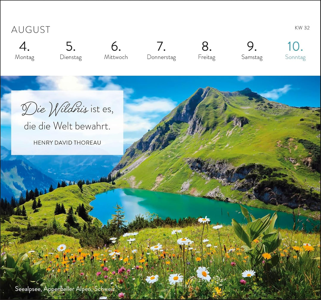 Postkartenkalender 2025: Zauber der Berge: Wochenkalender zum Aufstellen, Tischkalender mit Spiralbi