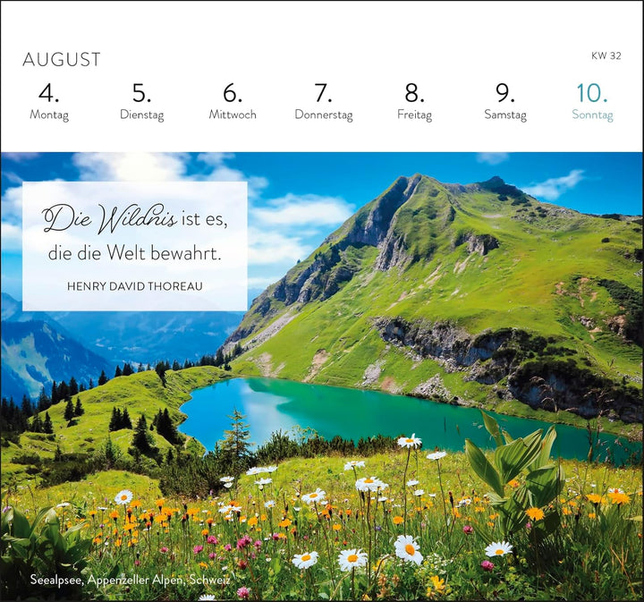 Postkartenkalender 2025: Zauber der Berge: Wochenkalender zum Aufstellen, Tischkalender mit Spiralbi