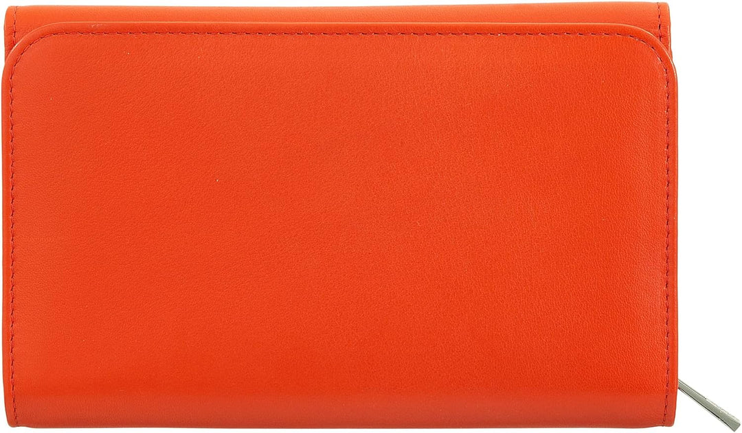 DUDU Damen Portemonnaie aus weichem Leder, Münzgeldbörse mit Reissverschluss, 12 Kartenfächer, Mehrf