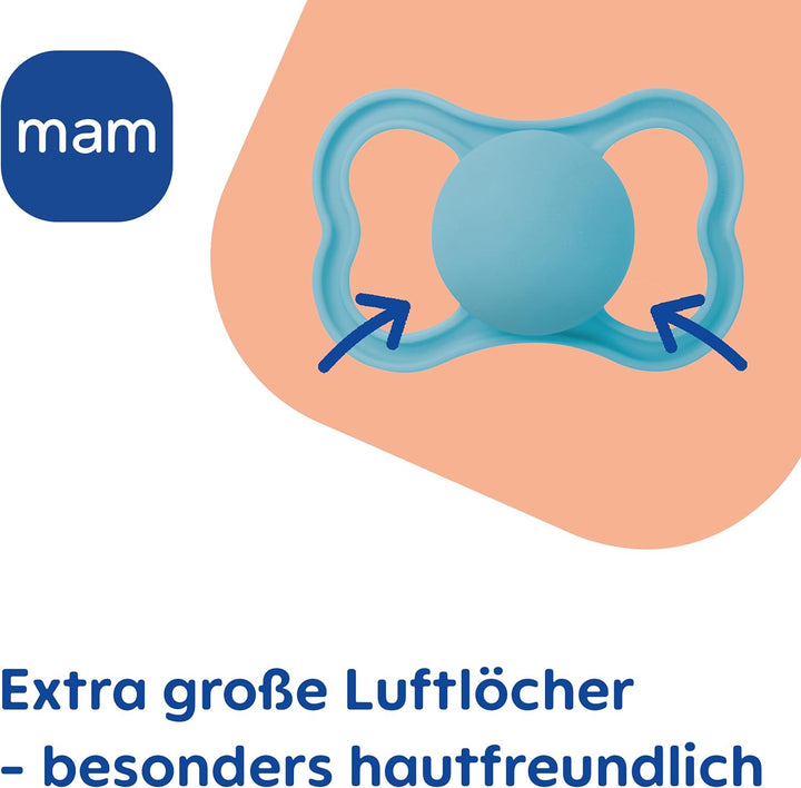 MAM Supreme Schnuller im 2er-Set, Baby Schnuller für eine gesunde Zahn- und Kieferentwicklung, beugt