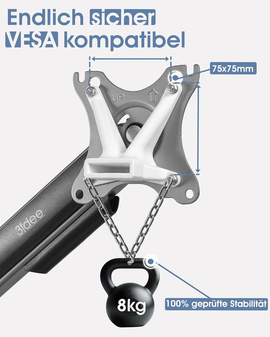 3IDEE VESA Adapter kompatibel mit HP Monitor (22f, 22es, 22ea, 24f, 24fh, 24fw, 24es, 24er, 24ea, 27