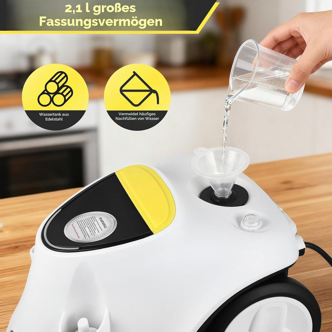 Dampfreiniger,2100W Dampfreiniger Handgerät，Schnelles Aufwärmen auf 320°F Hochtemperatu,2.1L Wassert