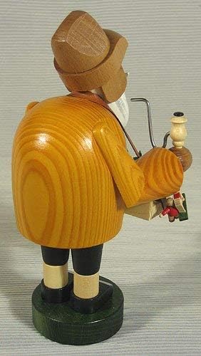 KWO Olbernhau Räuchermann Spielzeughändler, 18 cm, Mehrfarbig, 18cm