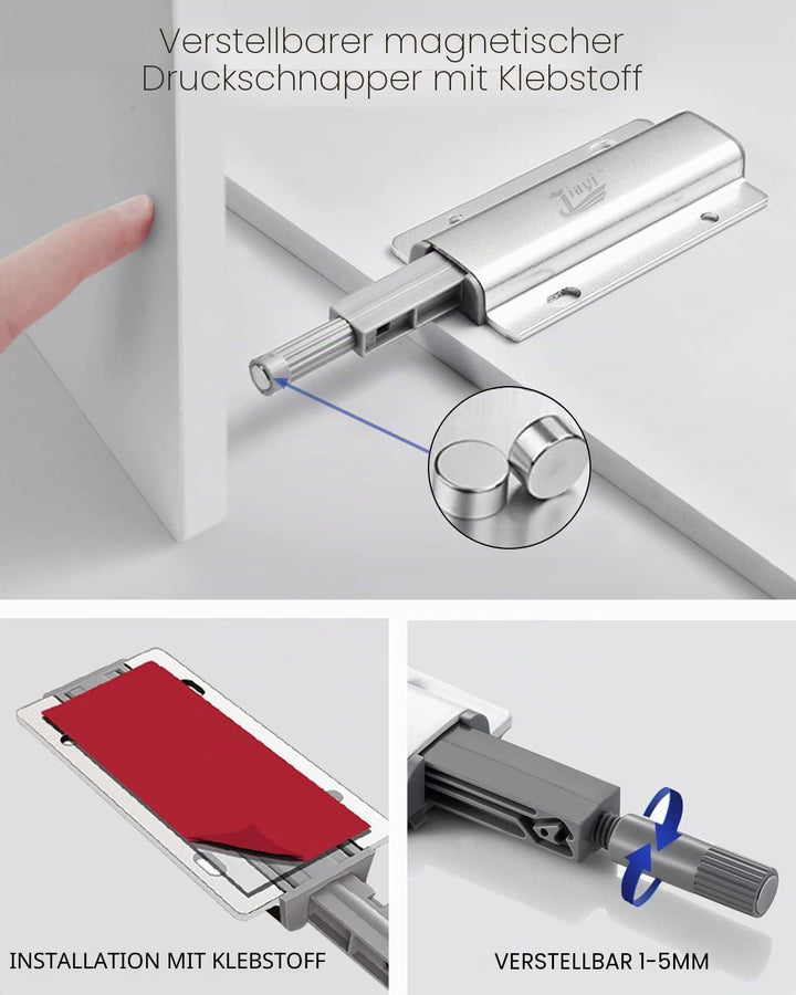 Drucktüröffner Schrank Push to Open Türöffner Jiayi 10 Stück Push Open Magnet Tip On für Türen Möbel